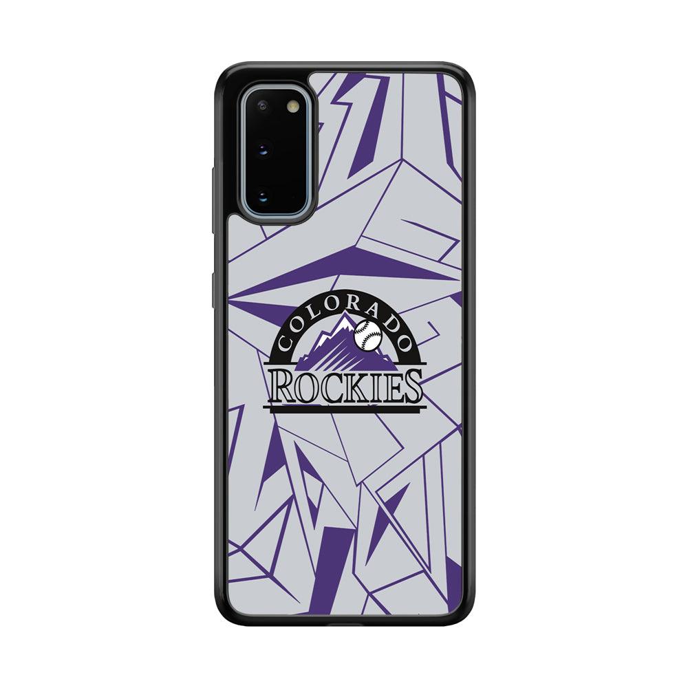 Colorado Rockies Line on Purple Samsung Galaxy S20 Case-Rubber Black (2D Case)-Oxvistore