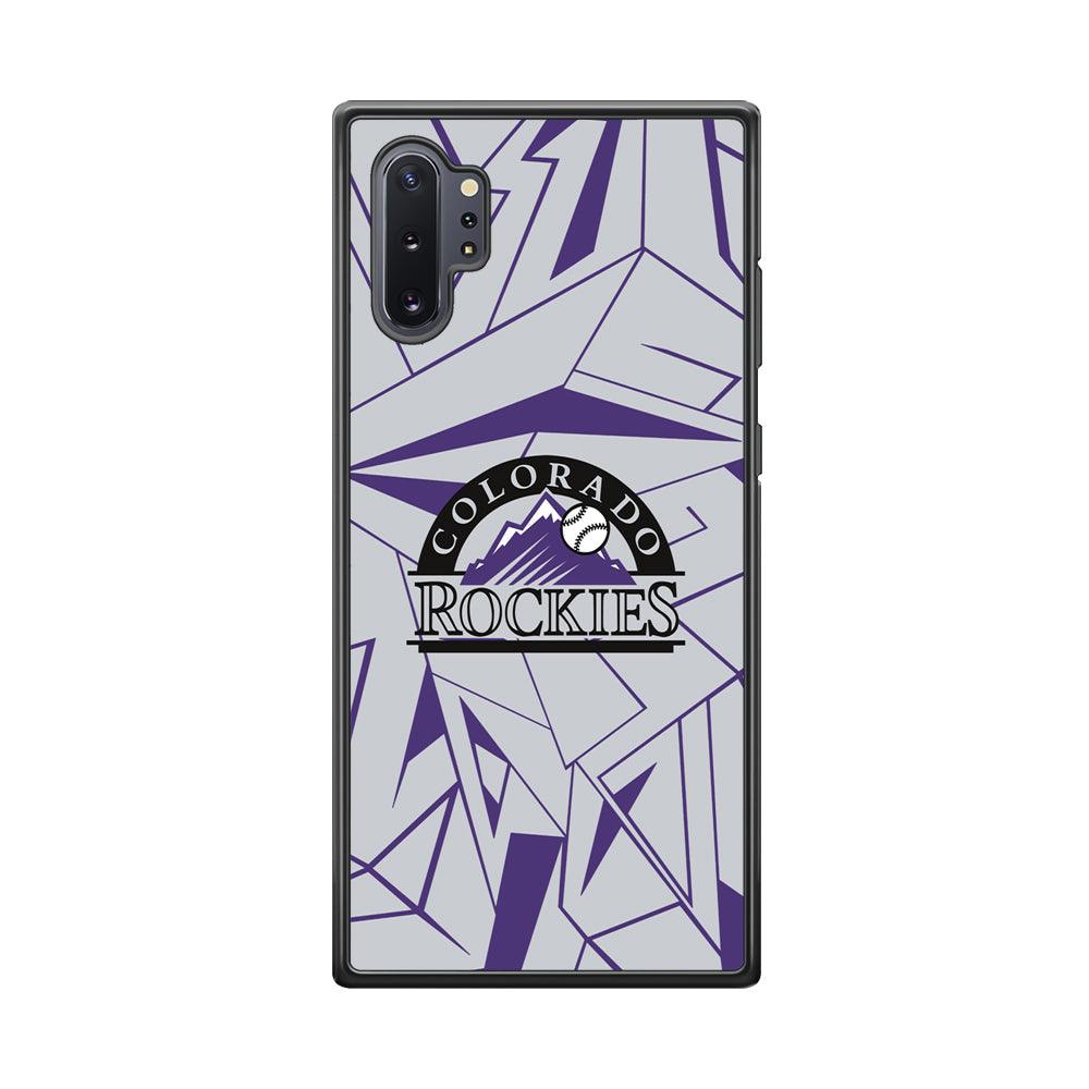 Colorado Rockies Line on Purple Samsung Galaxy Note 10 Plus Case-Rubber Black (2D Case)-Oxvistore