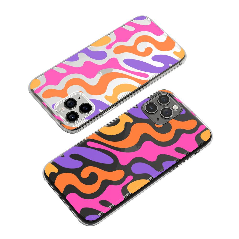 Colorful Line of Wave Clear Soft Case-Oxvistore