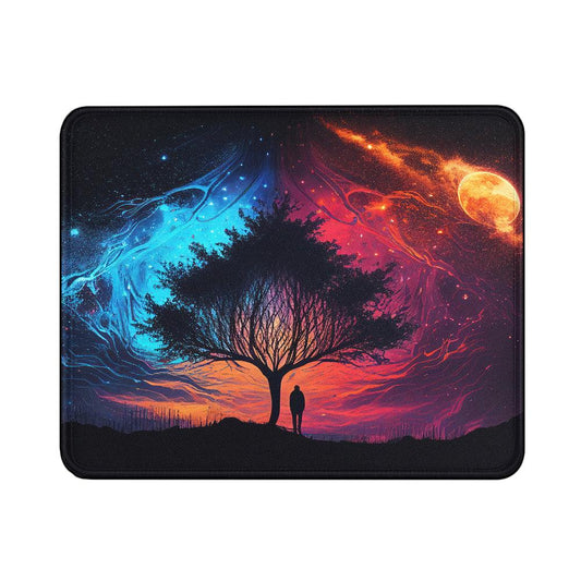 Colorful Night Sky Tree Silhouette Mouse Pads | Custom Mouse Pad with Non-Slip Rubber Base