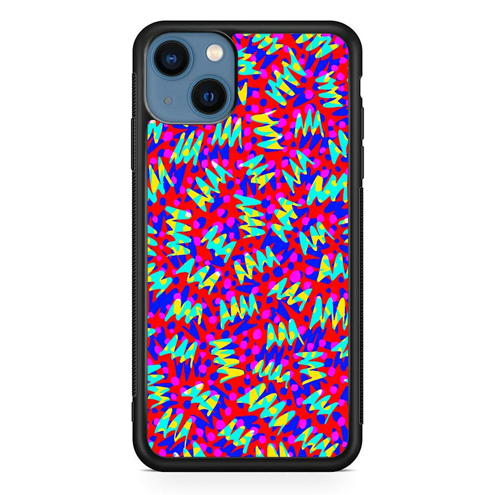 Colour Layer Red Glowing iPhone 13 Case-Rubber Black (2D Case)-Oxvistore