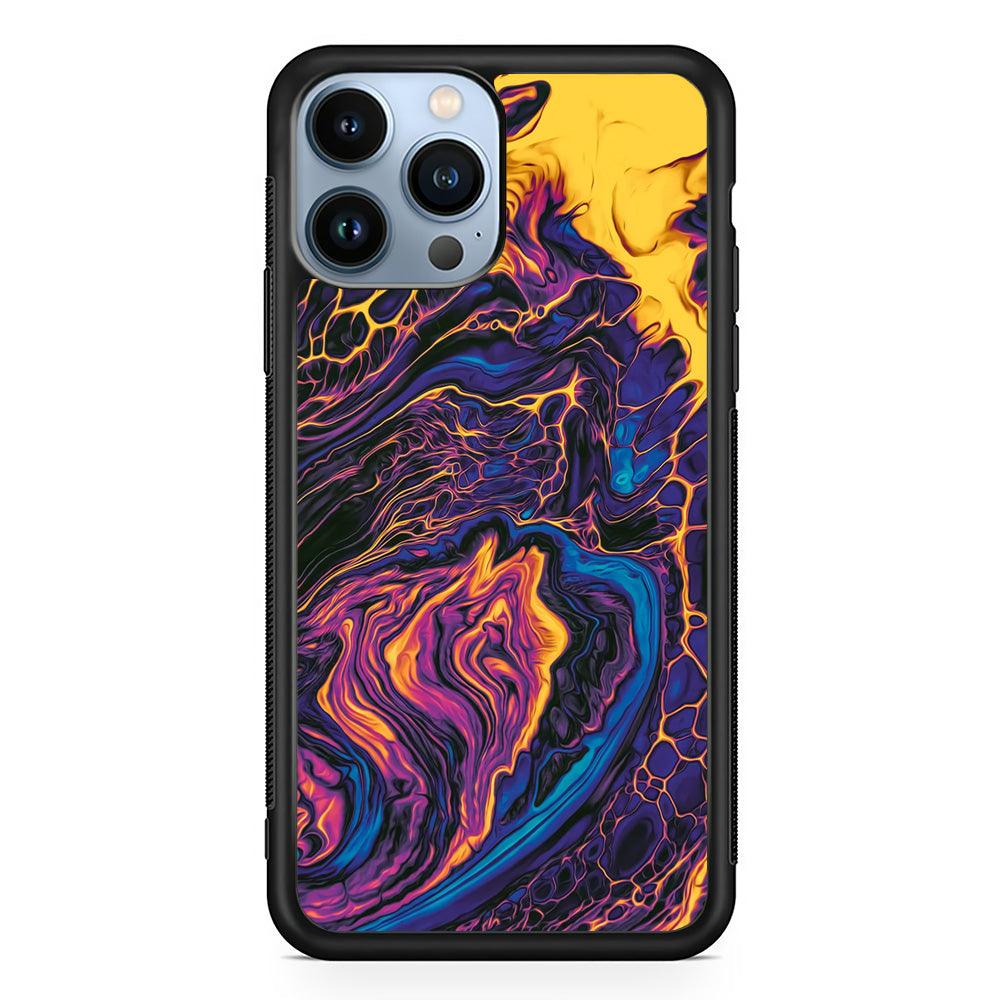 Colour Spread of Cell iPhone 14 Pro Case-Rubber Black (2D Case)-Oxvistore