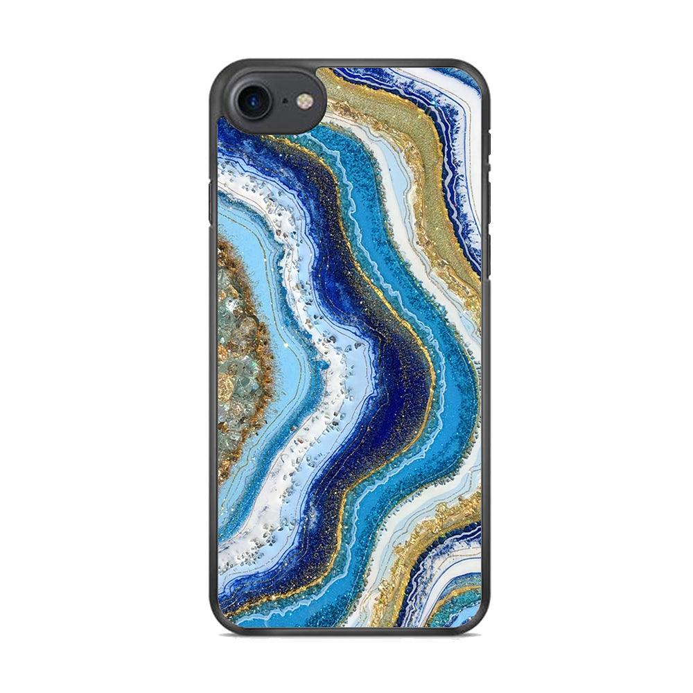 Colour Bluish Geodesic iPhone 7 Case-Rubber Black (2D Case)-Oxvistore