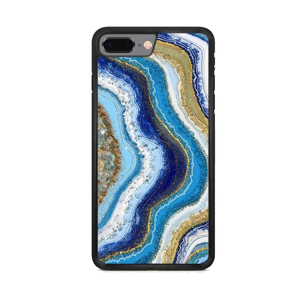 Colour Bluish Geodesic iPhone 7 Plus Case-Rubber Black (2D Case)-Oxvistore