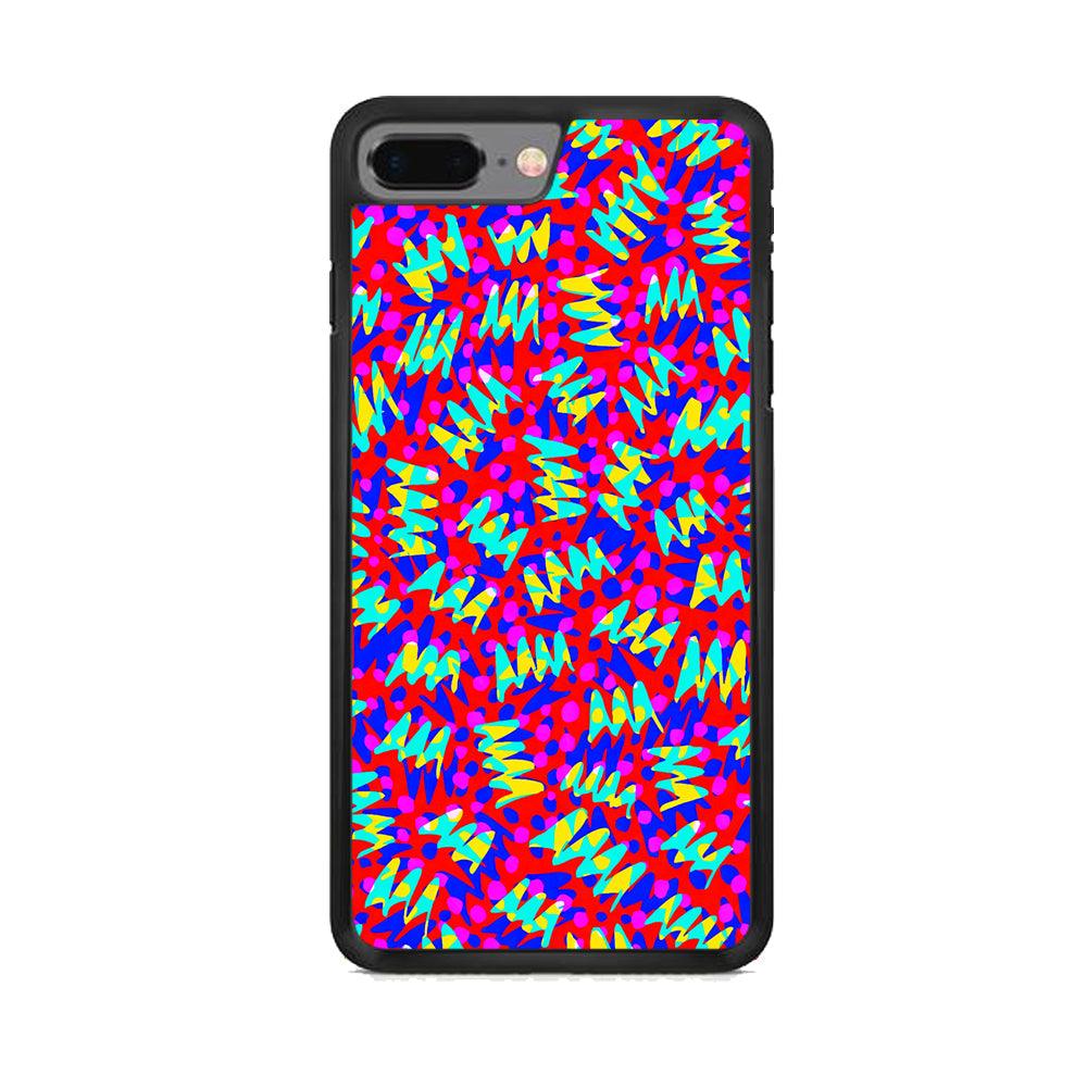 Colour Layer Red Glowing iPhone 8 Plus Case-Rubber White (2D Case)-Oxvistore