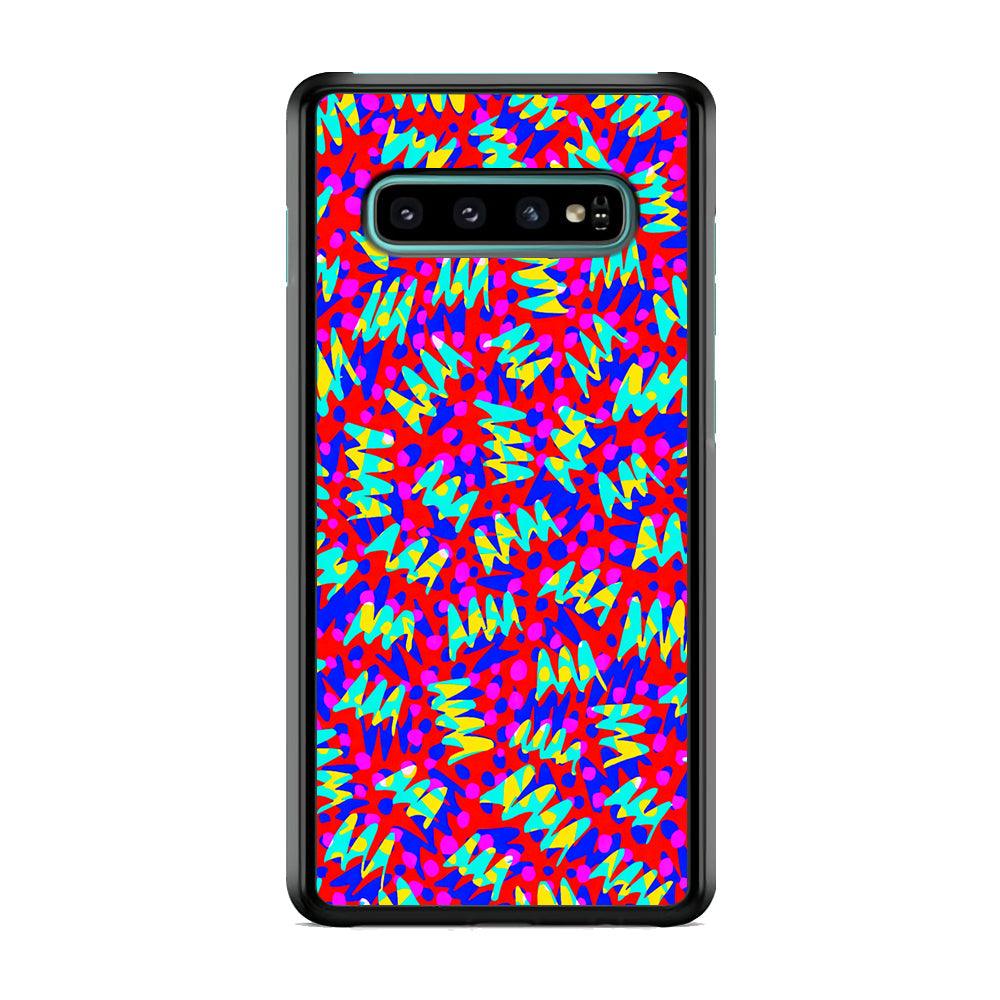 Colour Layer Red Glowing Samsung Galaxy S10 Plus Case-Rubber Black (2D Case)-Oxvistore