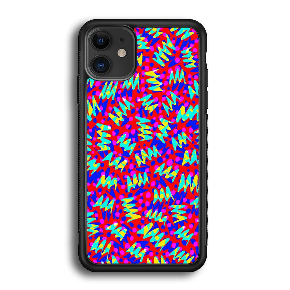 Colour Layer Red Glowing iPhone 12 Case-Rubber Black (2D Case)-Oxvistore