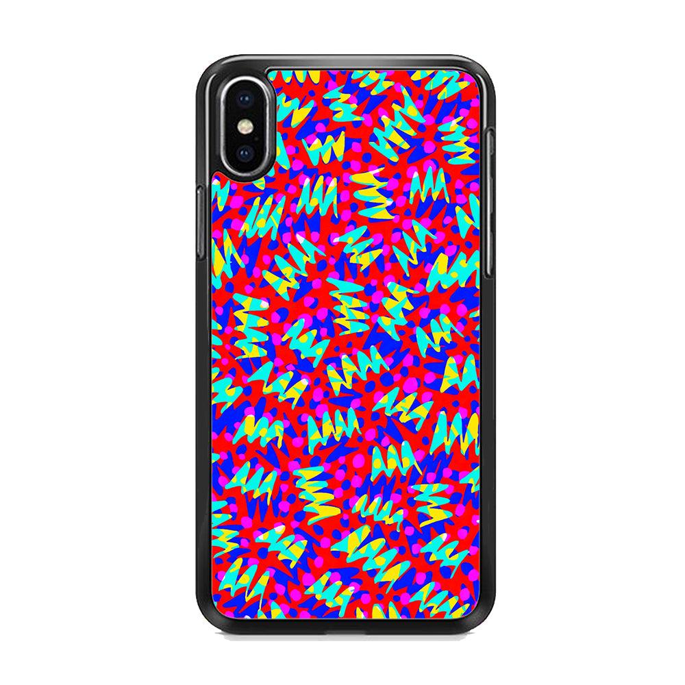 Colour Layer Red Glowing iPhone X Case-Rubber White (2D Case)-Oxvistore