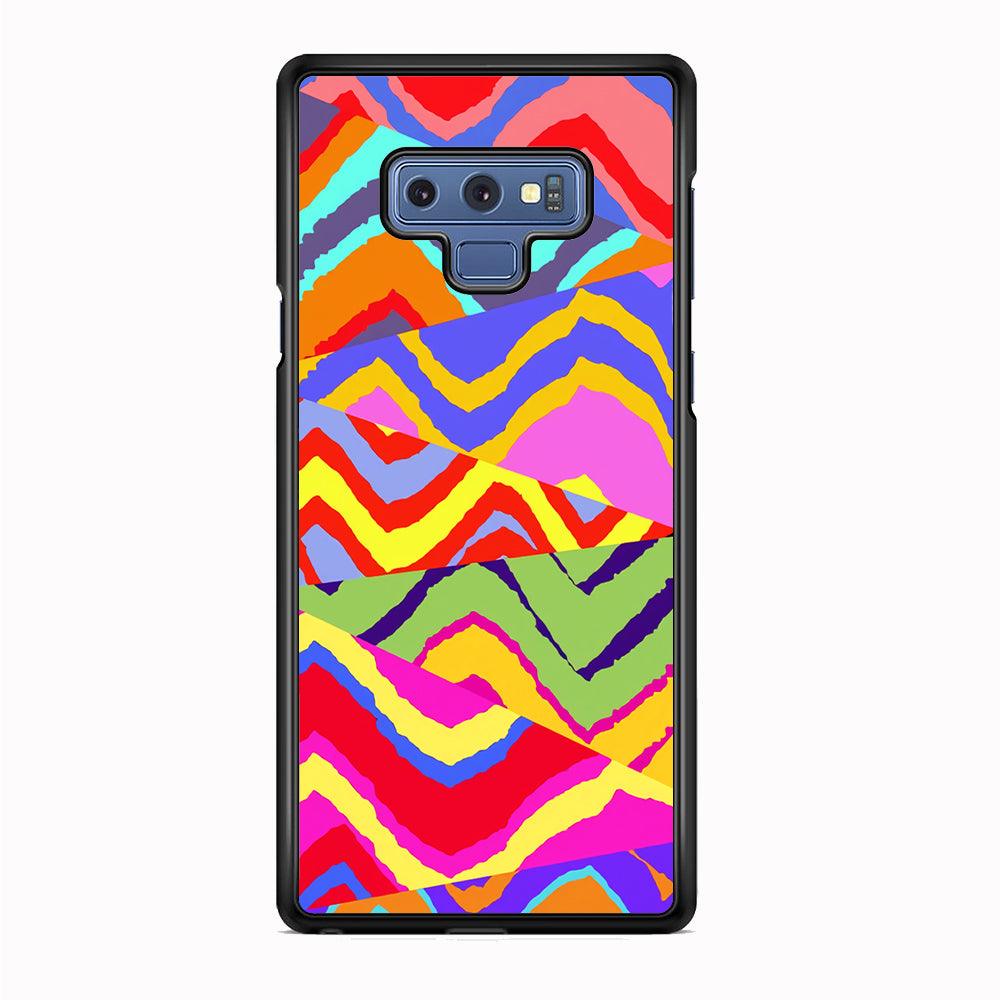 Colour Layer Triangular Waves Samsung Galaxy Note 9 Case-Rubber White (2D Case)-Oxvistore