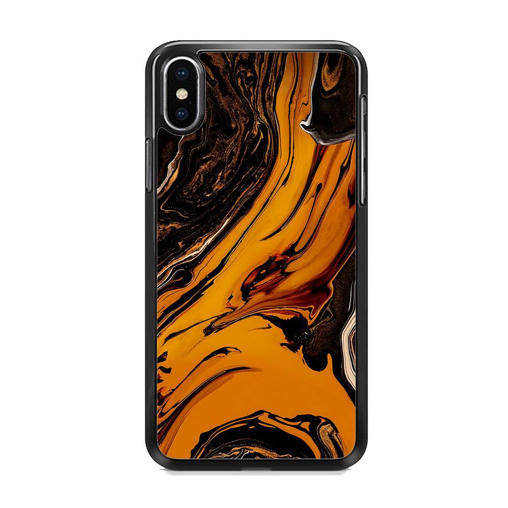 Colour Orange Current iPhone XS MAX Case-Rubber Black (2D Case)-Oxvistore