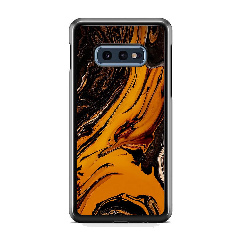 Colour Orange Current Samsung Galaxy S10E Case-Rubber Black (2D Case)-Oxvistore