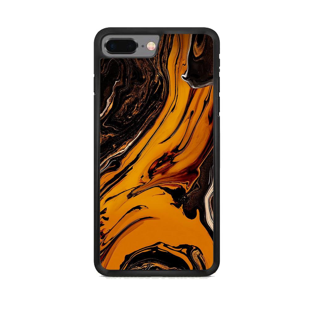 Colour Orange Current iPhone 7 Plus Case-Rubber White (2D Case)-Oxvistore