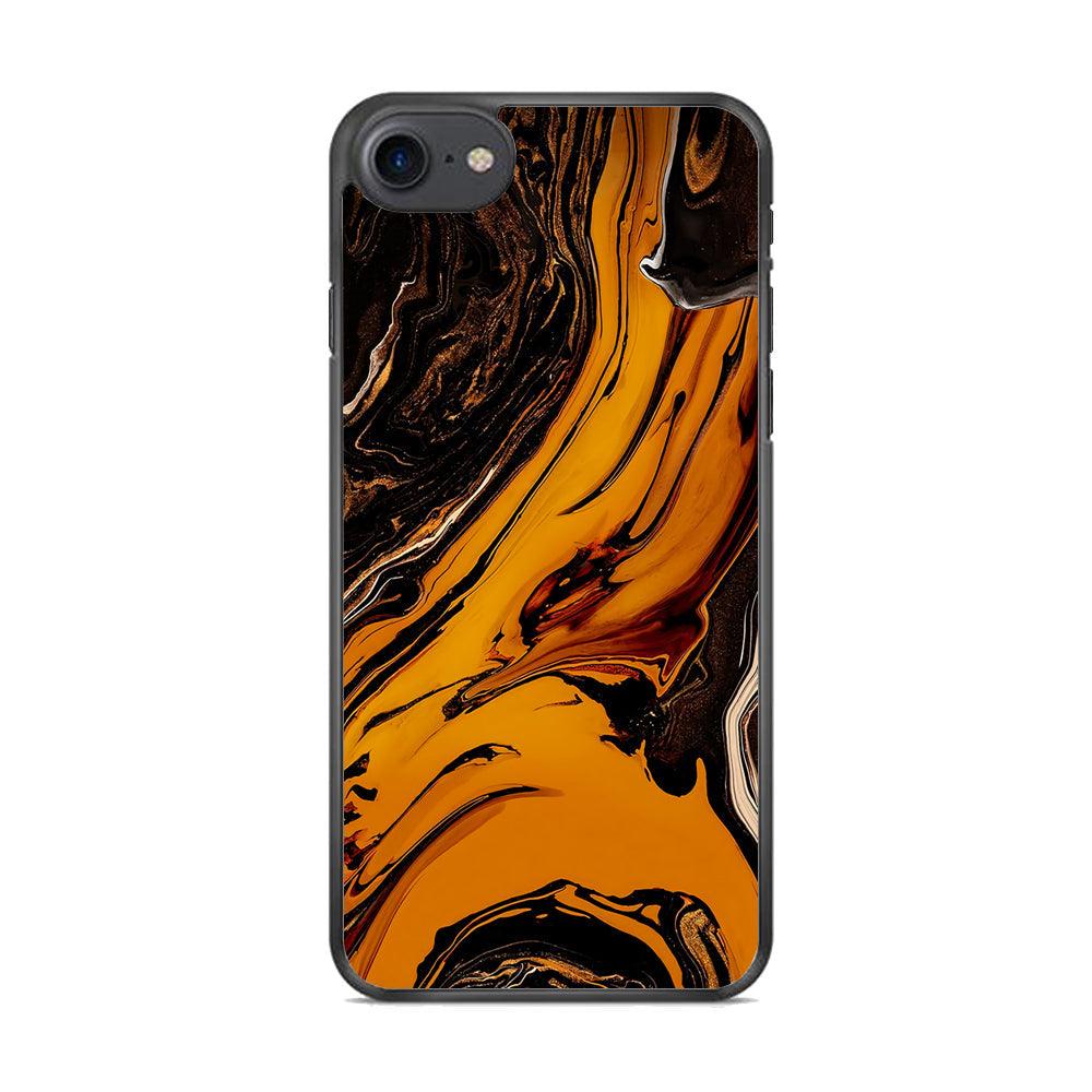 Colour Orange Current iPhone 8 Case-Rubber Black (2D Case)-Oxvistore