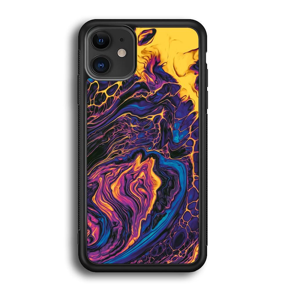 Colour Spread of Cell iPhone 12 Case-Rubber Black (2D Case)-Oxvistore