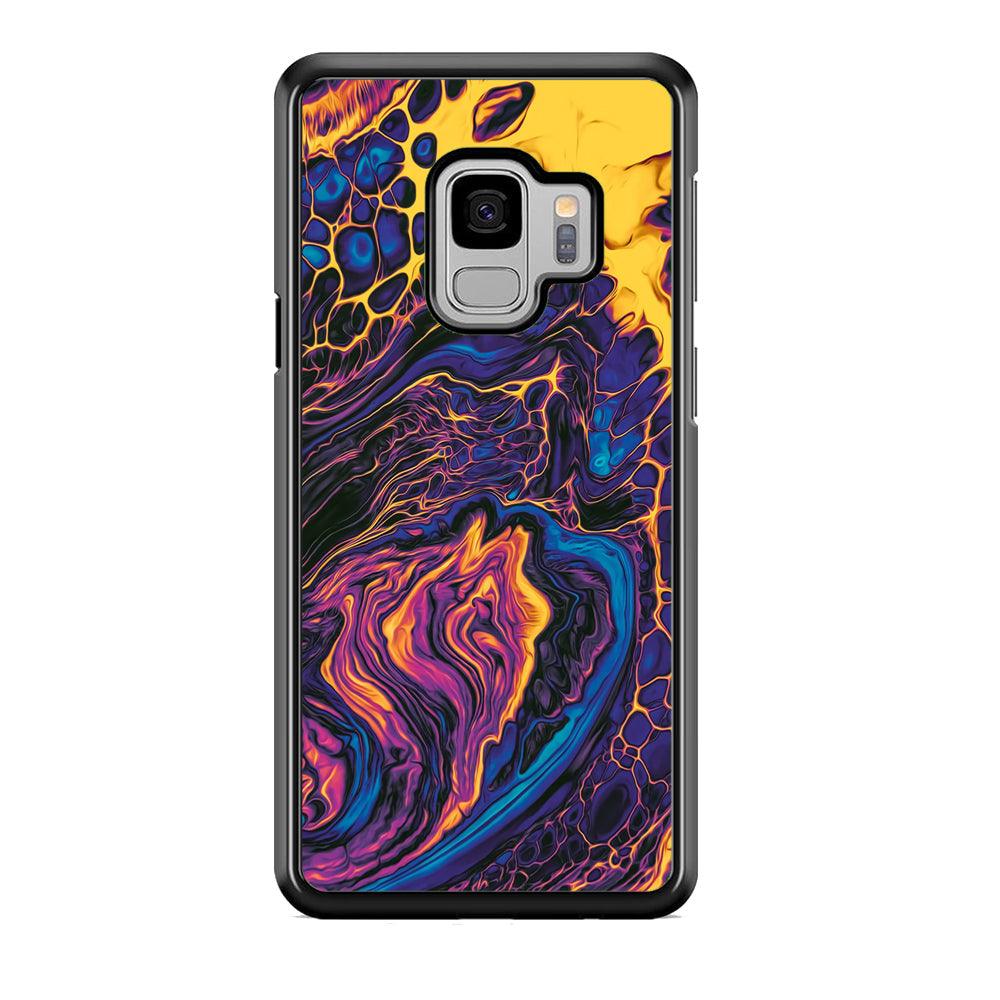 Colour Spread of Cell Samsung Galaxy S9 Case-Rubber Black (2D Case)-Oxvistore