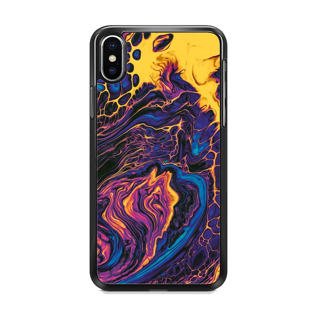 Colour Spread of Cell iPhone X Case-Rubber Black (2D Case)-Oxvistore