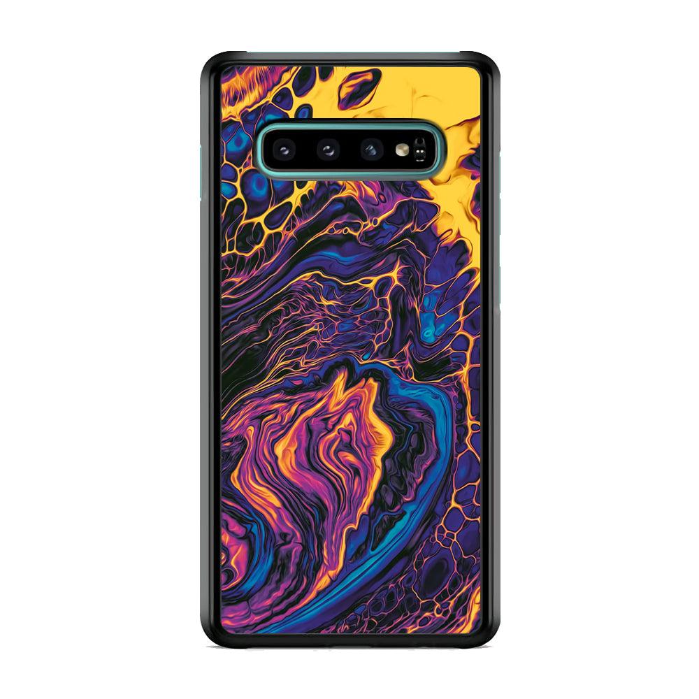 Colour Spread of Cell Samsung Galaxy S10 Case-Rubber Black (2D Case)-Oxvistore