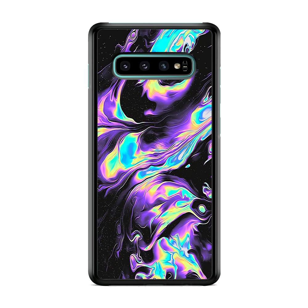 Colour Twisted Gradation Samsung Galaxy S10 Case-Rubber Black (2D Case)-Oxvistore