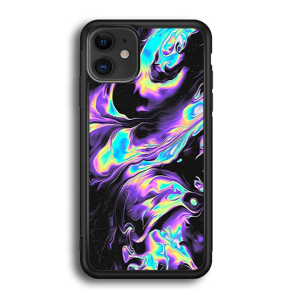Colour Twisted Gradation iPhone 12 Case-Rubber Black (2D Case)-Oxvistore
