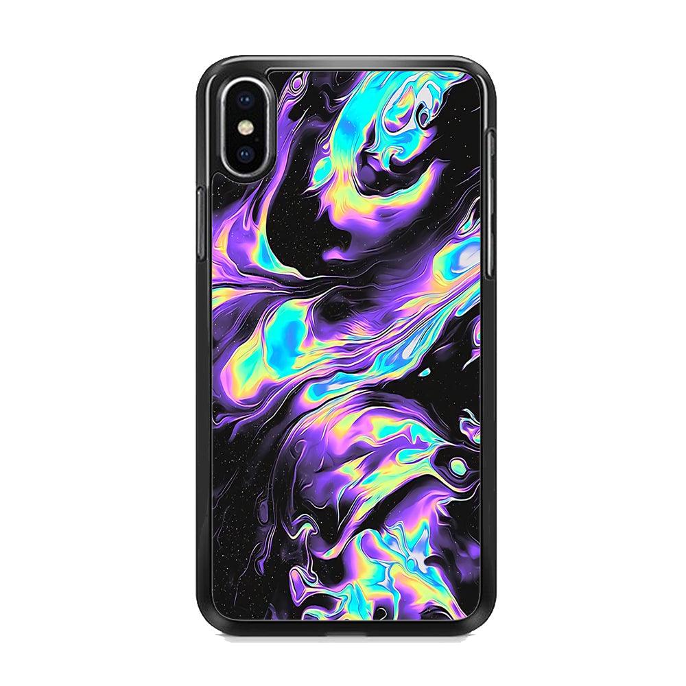 Colour Twisted Gradation iPhone XS Case-Rubber Black (2D Case)-Oxvistore