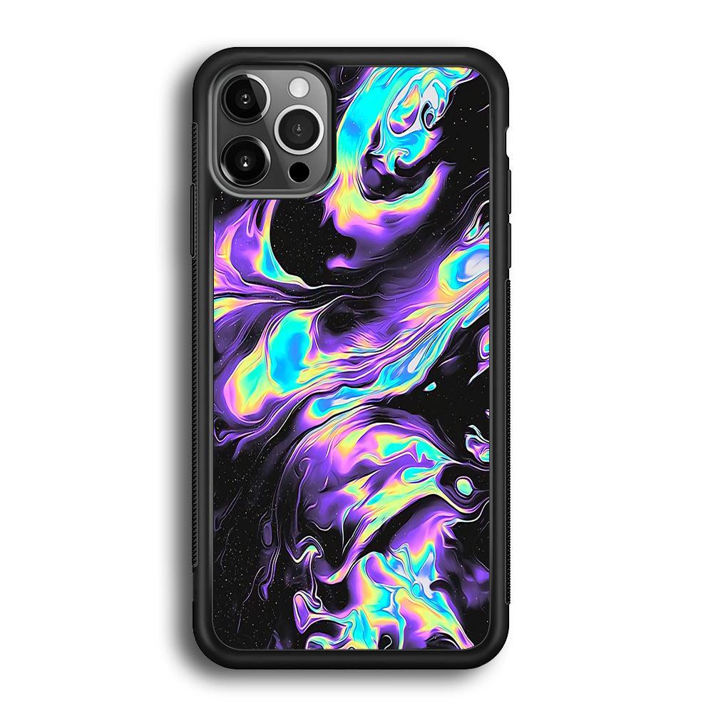 Colour Twisted Gradation iPhone 12 Pro Max Case-Rubber Black (2D Case)-Oxvistore