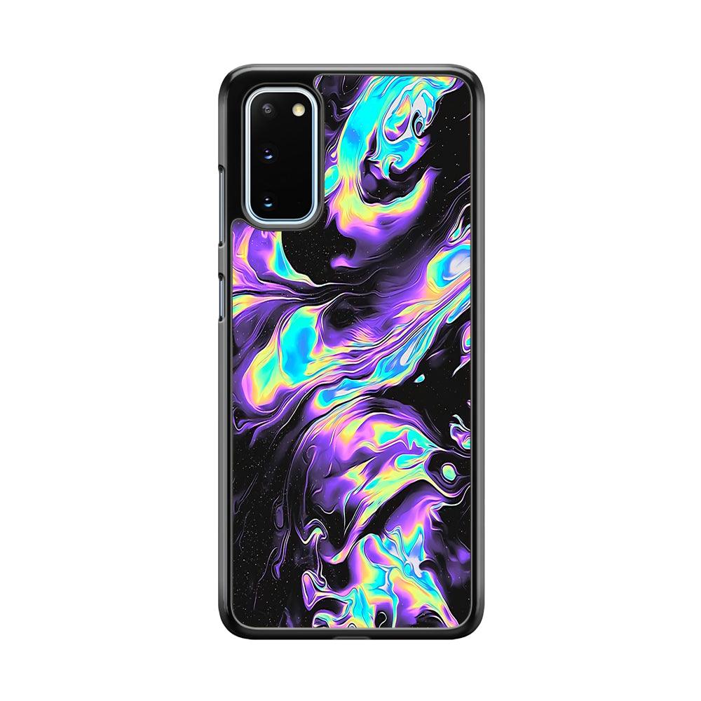 Colour Twisted Gradation Samsung Galaxy S20 Case-Rubber Black (2D Case)-Oxvistore