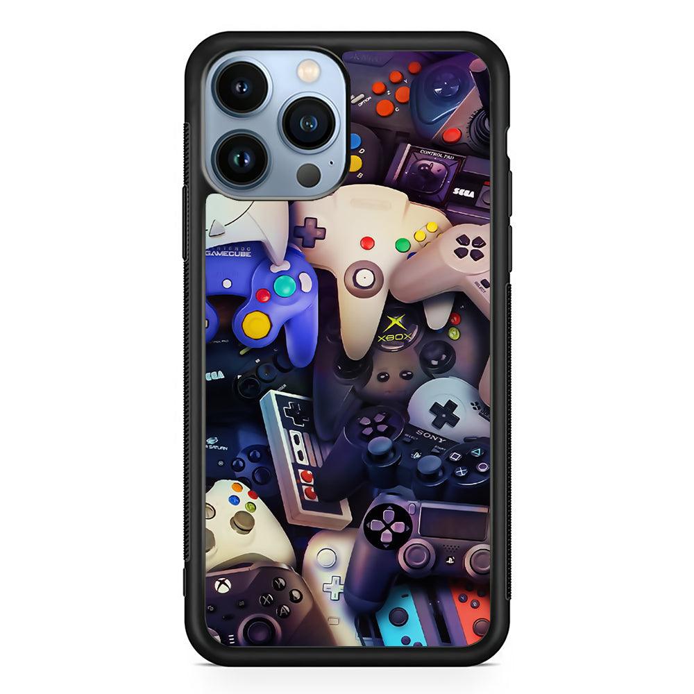 Console Controller Game Retro 2D Rubber Phone Case-Black-Oxvistore