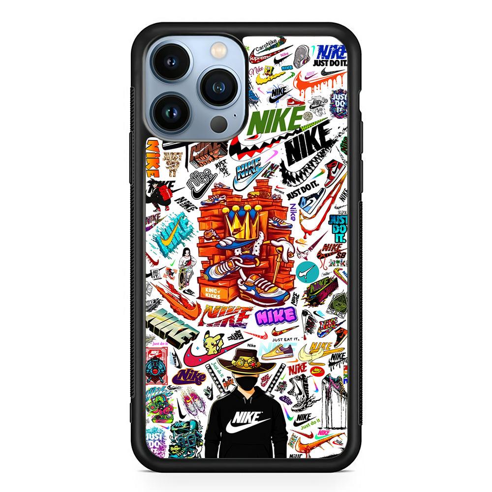 Cool King Nike Logo 2D Rubber Phone Case-Black-Oxvistore