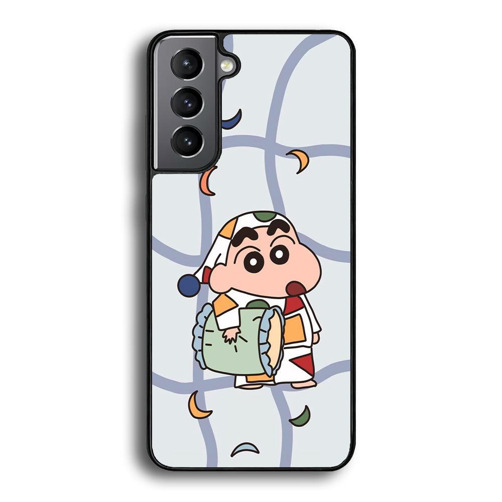 Crayon Shinchan Night to Take a Rest Samsung Galaxy S21 Plus Case-Rubber Black (2D Case)-Oxvistore