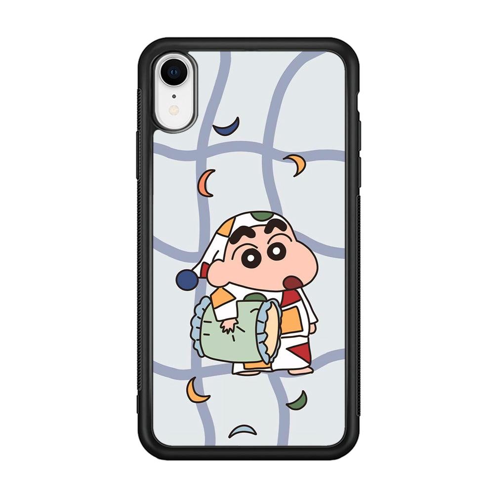 Crayon Shinchan Night to Take a Rest iPhone XR Case-Rubber Black (2D Case)-Oxvistore