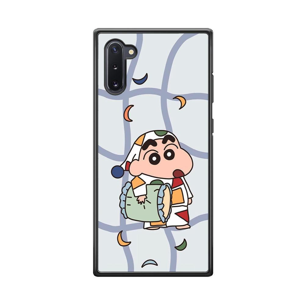 Crayon Shinchan Night to Take a Rest Samsung Galaxy Note 10 Case-Rubber Black (2D Case)-Oxvistore