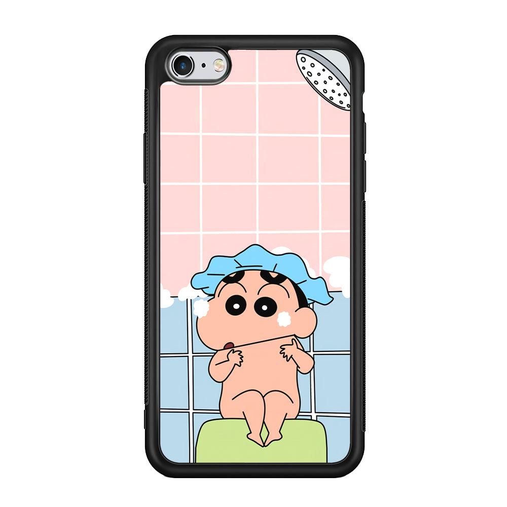 Crayon Shinchan Shower Time iPhone 6 Plus | 6s Plus Case-Rubber Black (2D Case)-Oxvistore