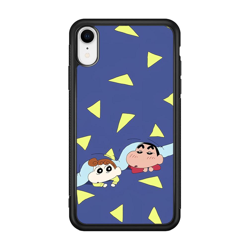 Crayon Shinchan Time to Sleep iPhone XR Case-Rubber Black (2D Case)-Oxvistore