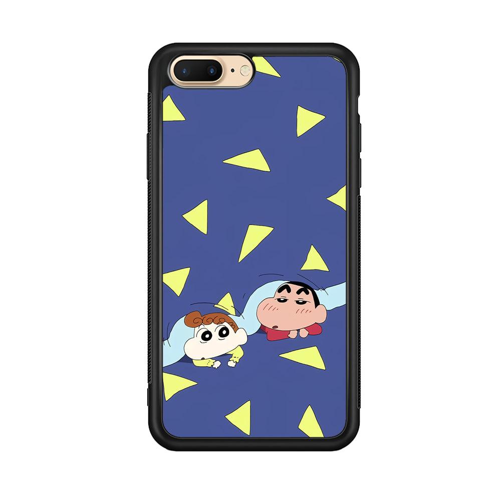 Crayon Shinchan Time to Sleep iPhone 8 Plus Case-Rubber Black (2D Case)-Oxvistore