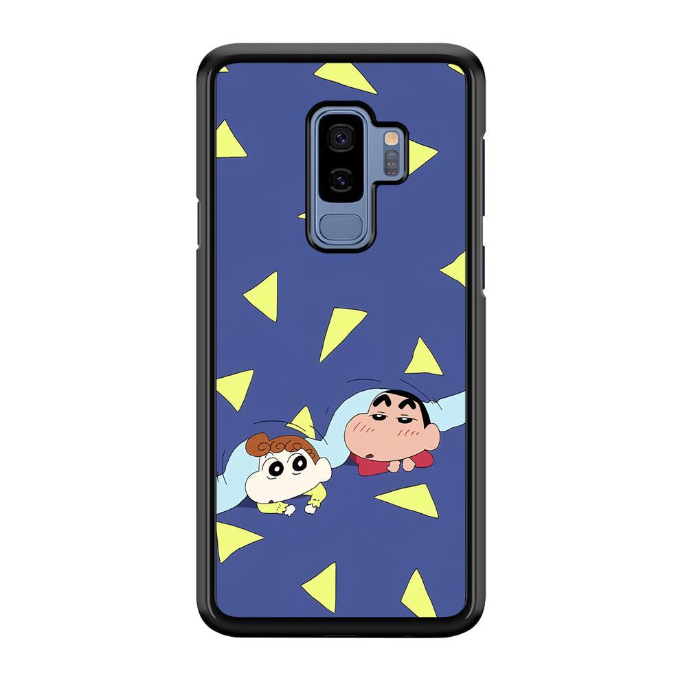 Crayon Shinchan Time to Sleep Samsung Galaxy S9 Plus Case-Rubber Black (2D Case)-Oxvistore
