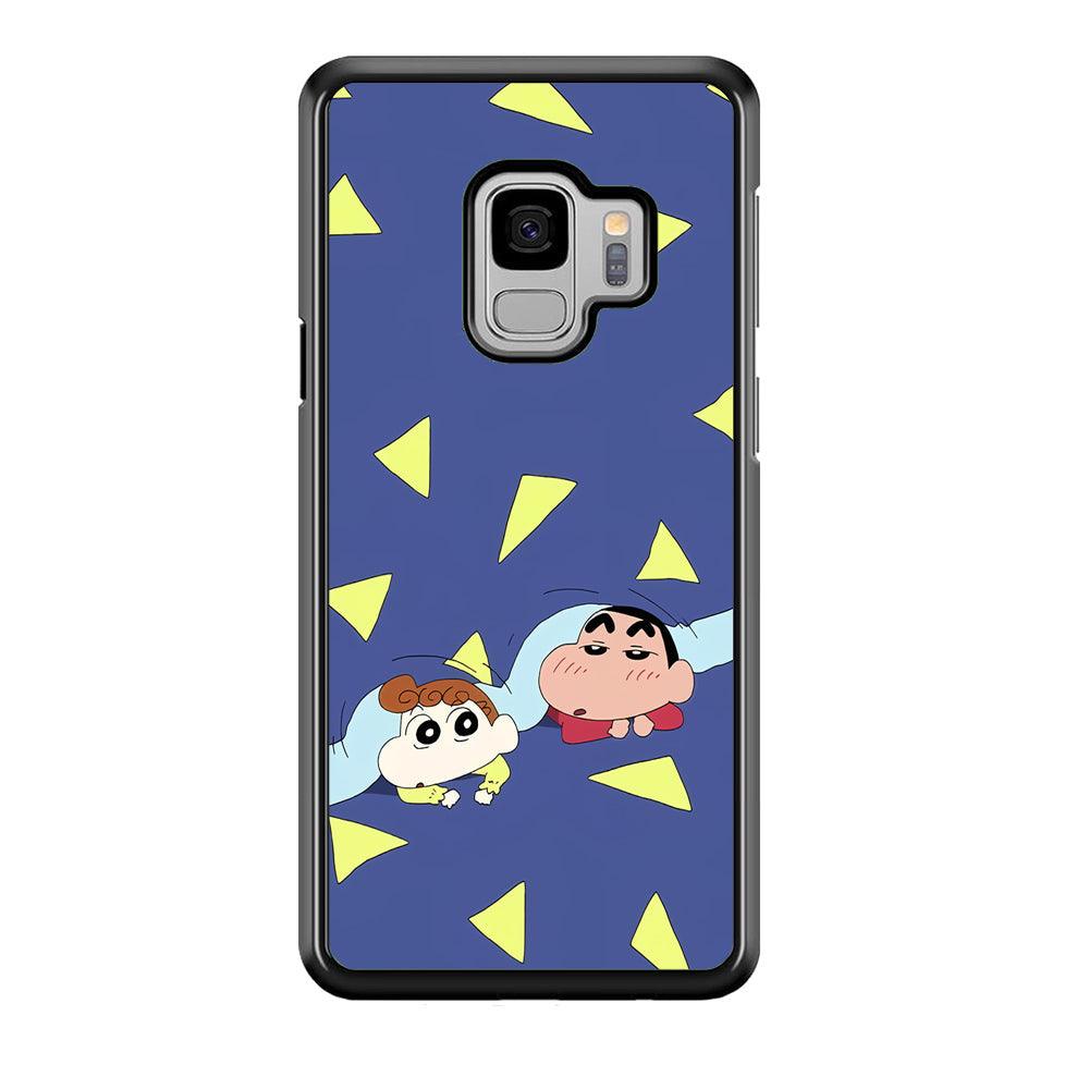 Crayon Shinchan Time to Sleep Samsung Galaxy S9 Case-Rubber Black (2D Case)-Oxvistore
