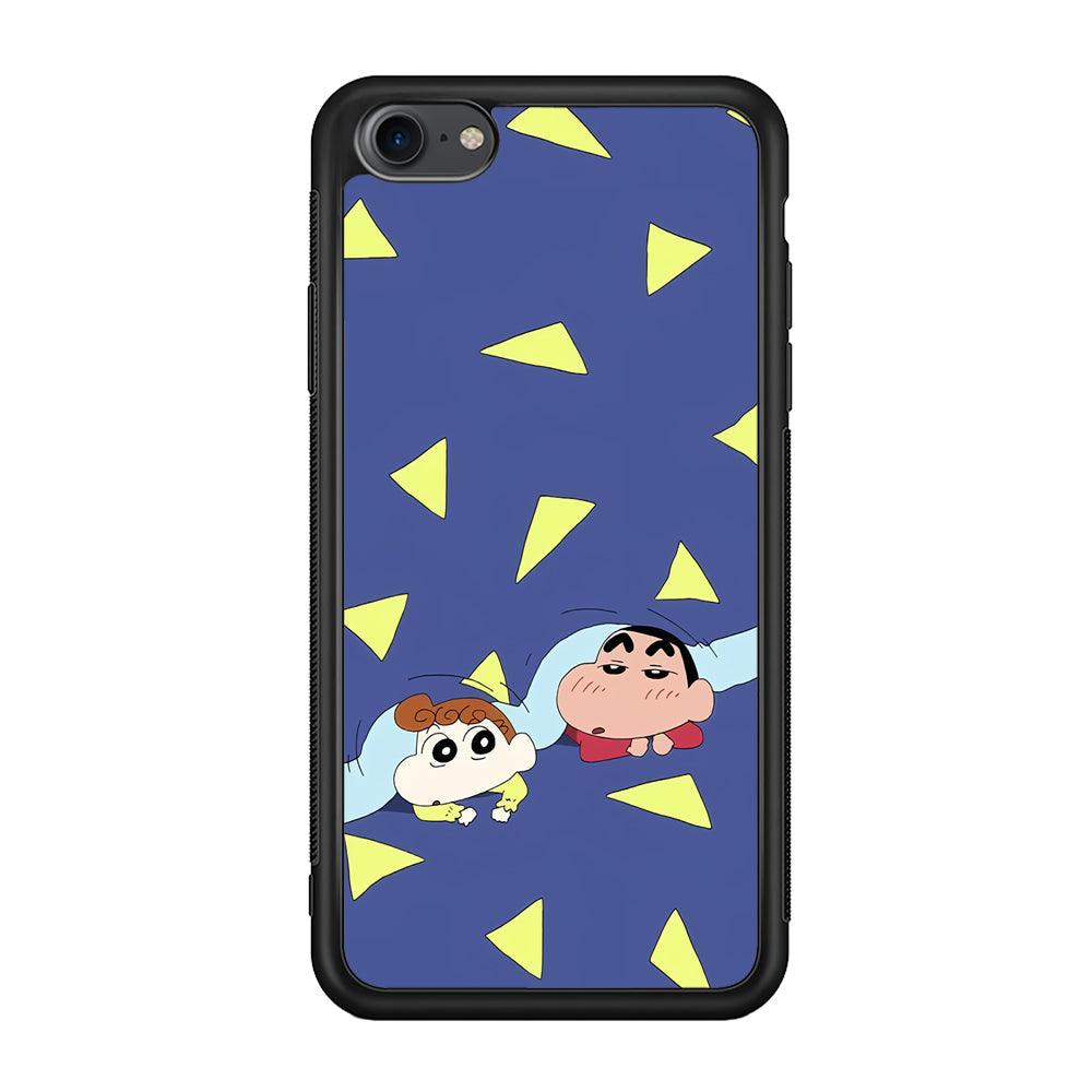 Crayon Shinchan Time to Sleep iPhone 8 Case-Rubber Black (2D Case)-Oxvistore