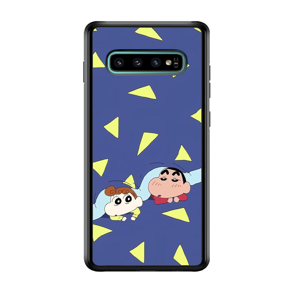 Crayon Shinchan Time to Sleep Samsung Galaxy S10 Plus Case-Rubber Black (2D Case)-Oxvistore