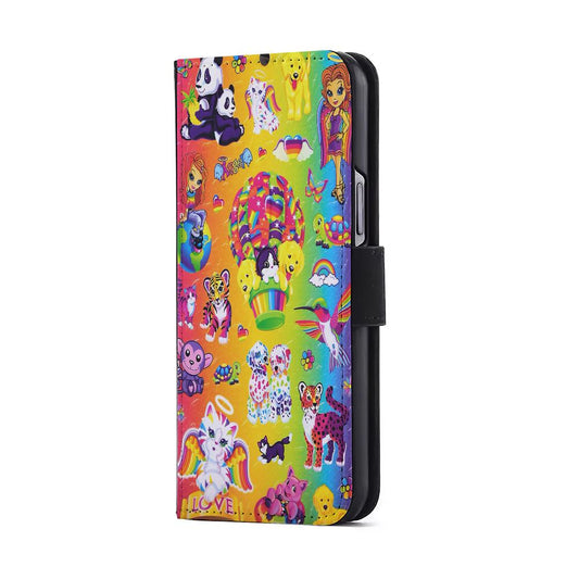 Cute Animal Cartoon Rainbow Pattern Flip Wallet Phone Case-Oxvistore