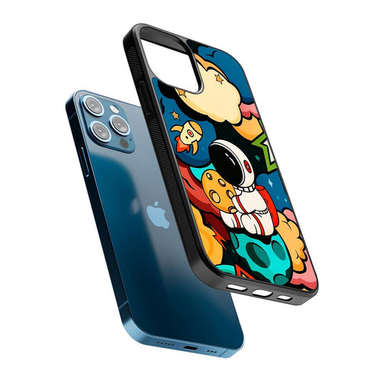 Cute Astronaut Hug The Planet 2D Rubber Phone Case-Oxvistore