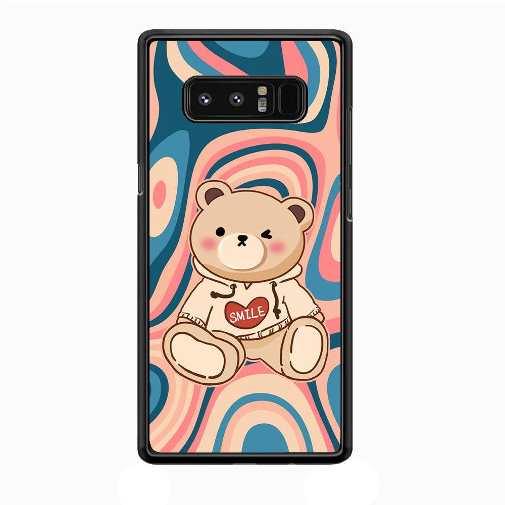 Cute Bear with Hoodie Samsung Galaxy Note 8 Case-Rubber Black (2D Case)-Oxvistore