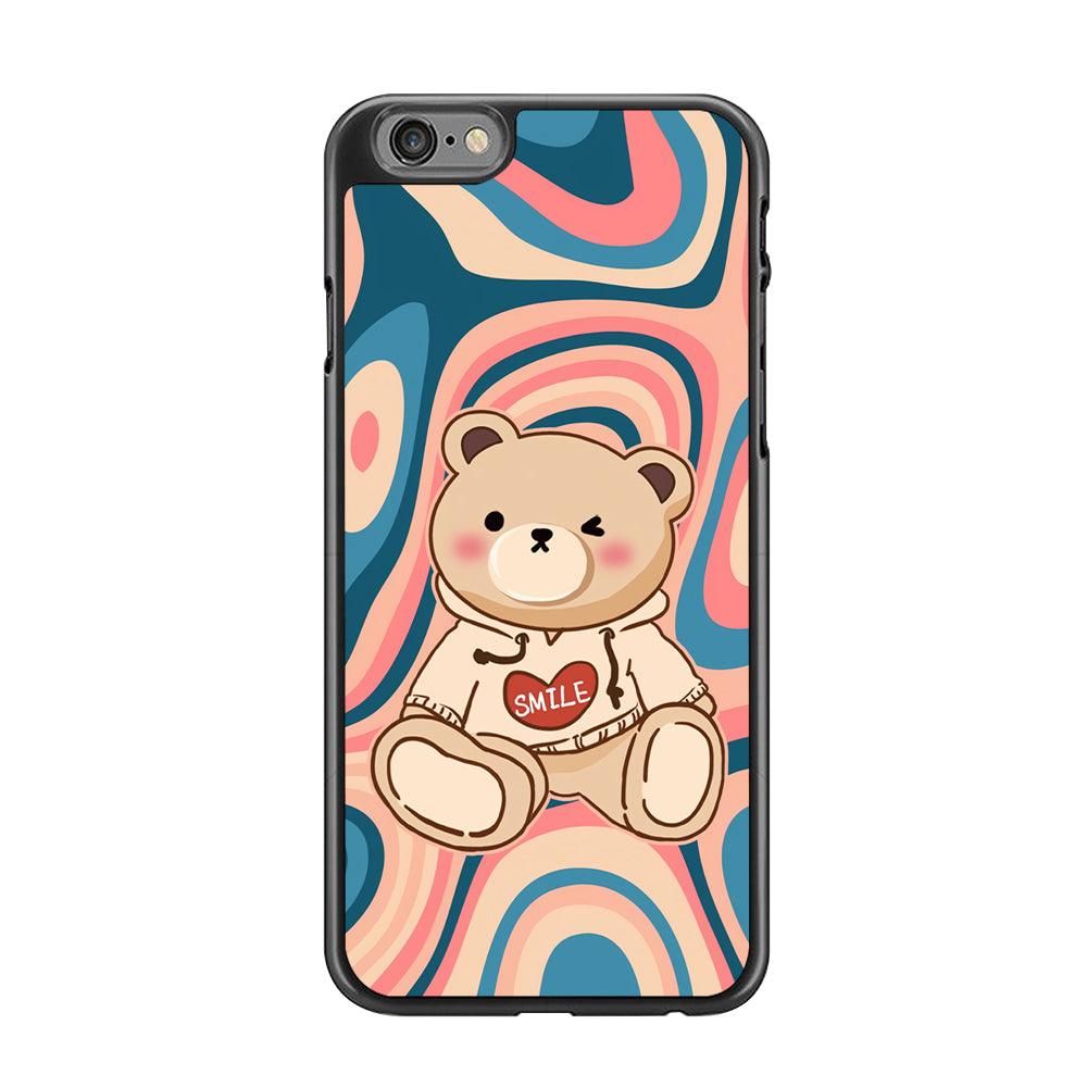 Cute Bear with Hoodie iPhone 6 Plus | 6s Plus Case-Rubber Black (2D Case)-Oxvistore