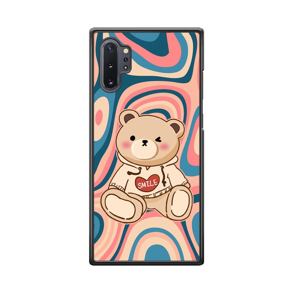 Cute Bear with Hoodie Samsung Galaxy Note 10 Plus Case-Rubber Black (2D Case)-Oxvistore