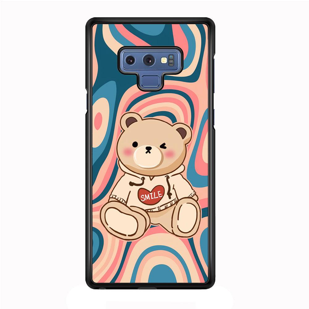 Cute Bear with Hoodie Samsung Galaxy Note 9 Case-Rubber Black (2D Case)-Oxvistore