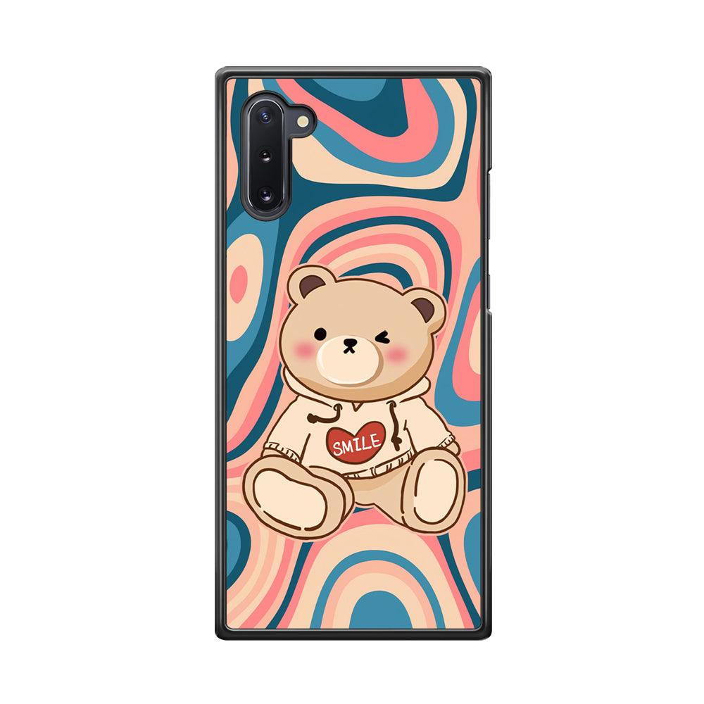 Cute Bear with Hoodie Samsung Galaxy Note 10 Case-Rubber Black (2D Case)-Oxvistore