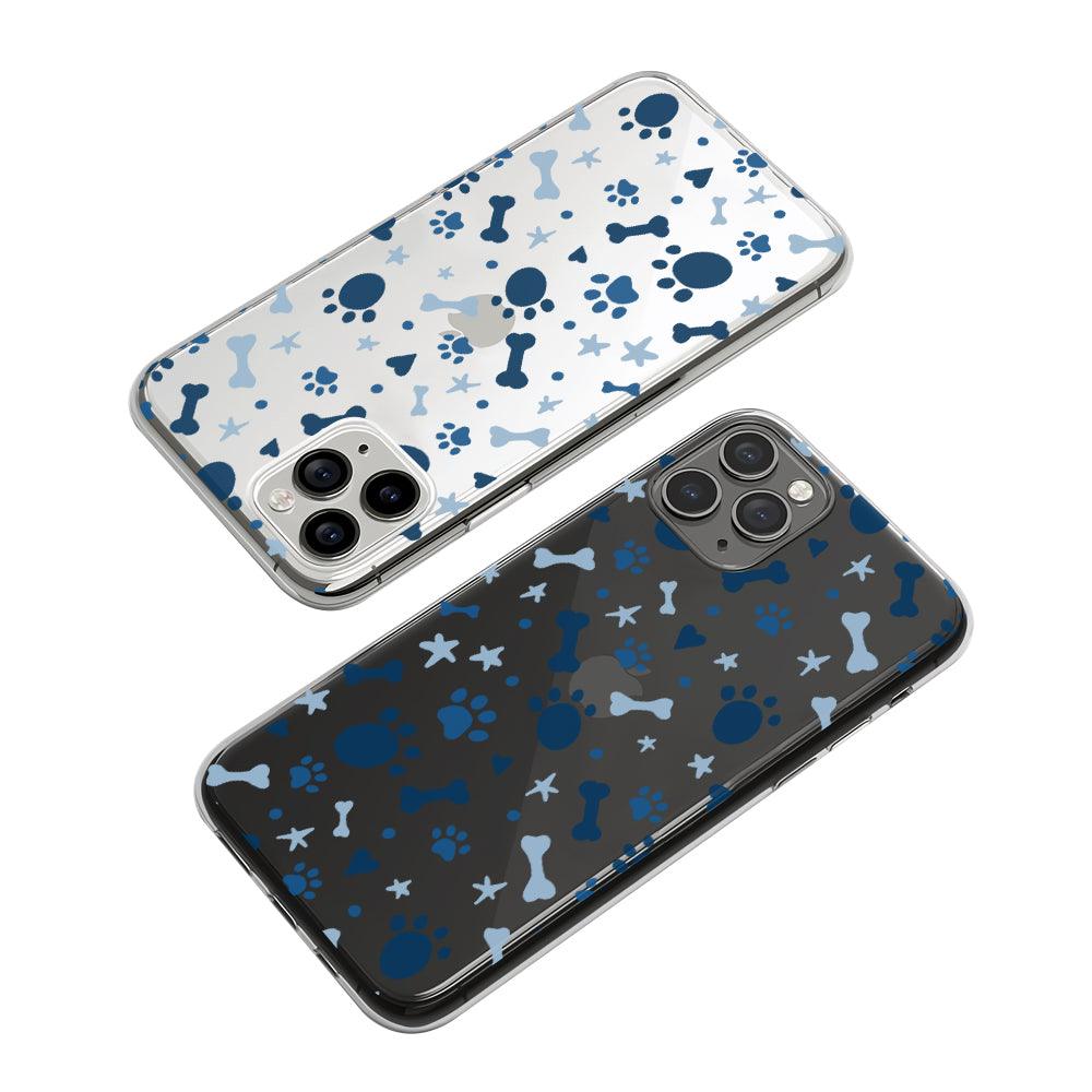 Cute Blue Footprint Dog Clear Soft Case-Oxvistore