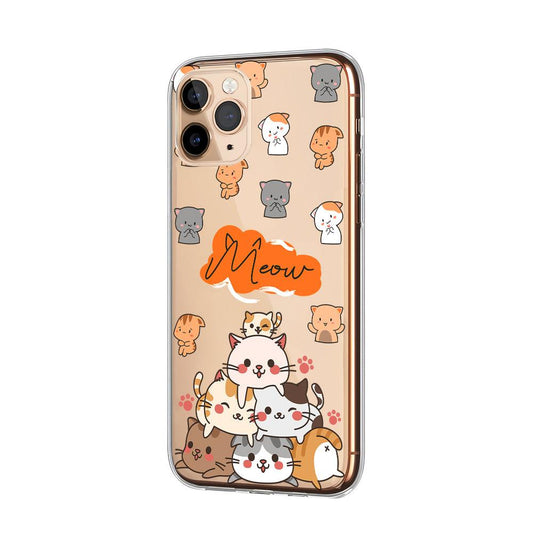Cute Cat Meow Clear Soft Case-Oxvistore