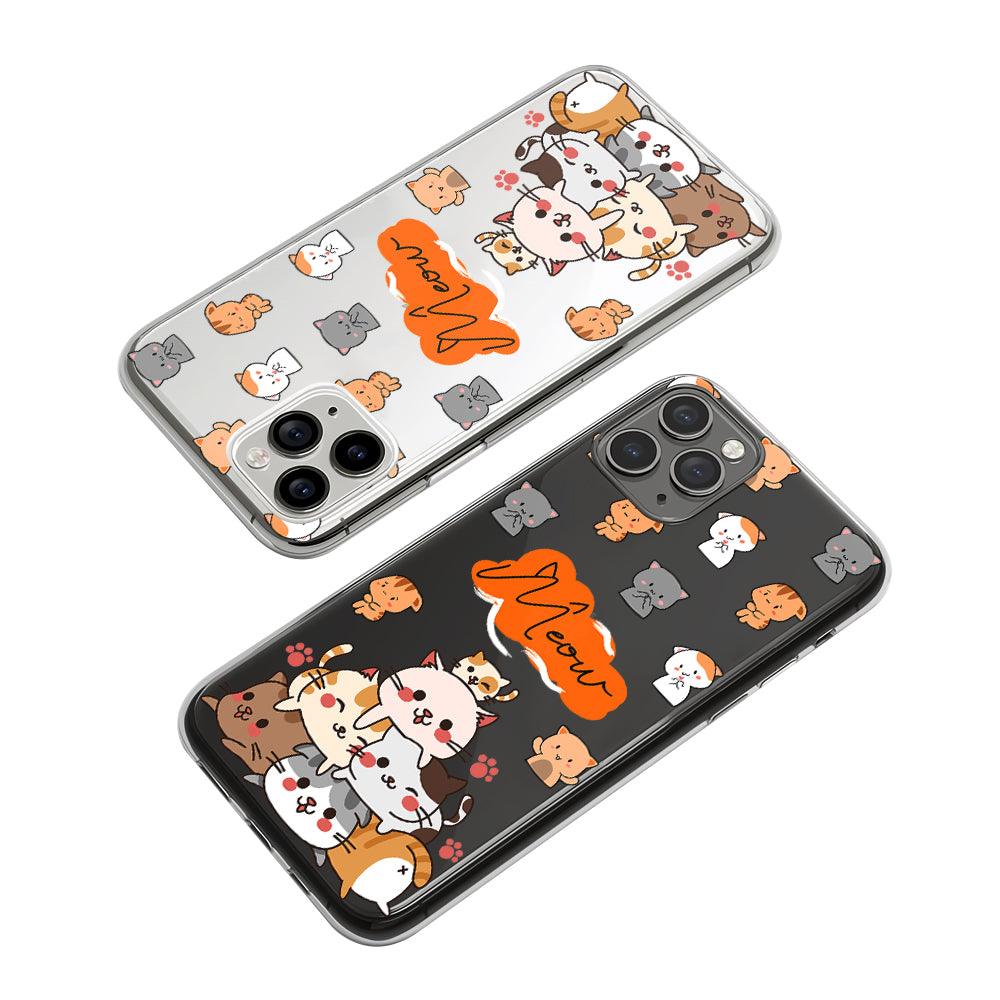 Cute Cat Meow Clear Soft Case-Oxvistore
