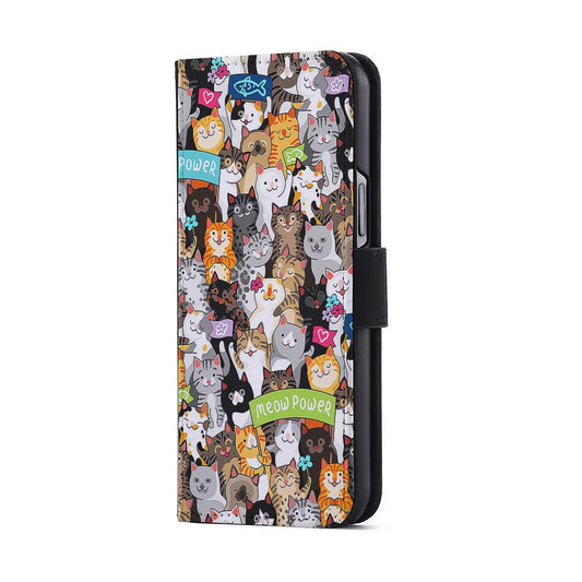 Cute Cats Meow Power Flip Wallet Phone Case-Oxvistore