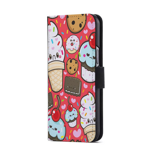 Cute Desserts Cupcake Flip Wallet Phone Case-Oxvistore